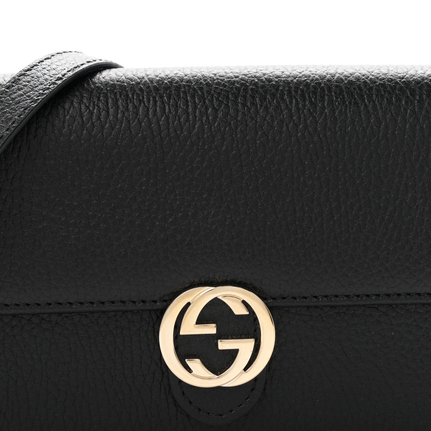 Gucci Dollar Calfskin Interlocking G Chain Wallet Black 7 of 10