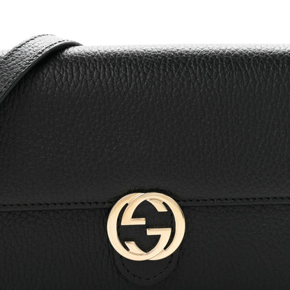 Gucci Dollar Calfskin Interlocking G Chain Wallet Black 7 of 10