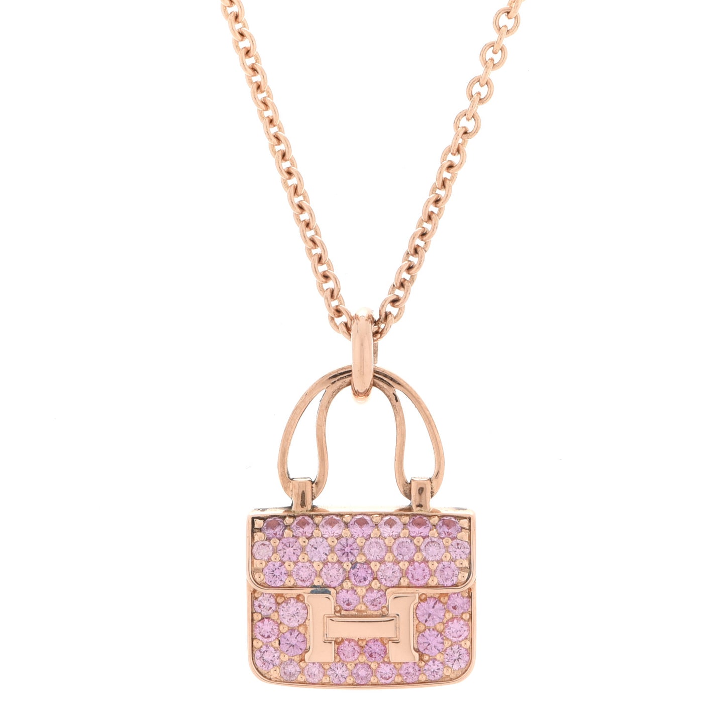 18K Rose Gold Pink Sapphire Constance Amulettes Pendant Necklace