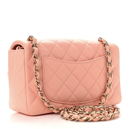Chanel Lambskin Quilted Mini Rectangular Flap Light Orange 3 of 9