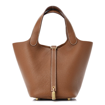 Hermes Taurillon Clemence Picotin Lock 18 PM Gold 1 of 10