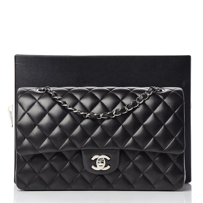 Chanel Lambskin Quilted Medium Double Flap Black 11 of 11