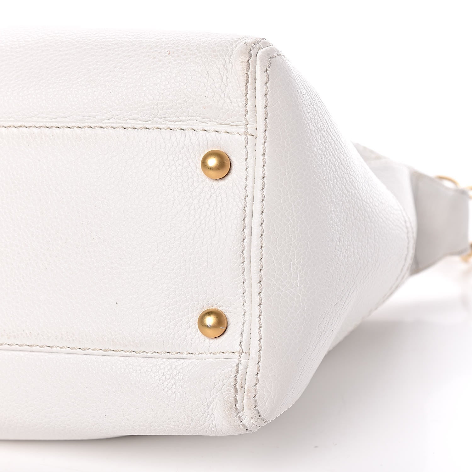 Chanel Grained Calfskin CC Shoulder Bag White 15 of 15