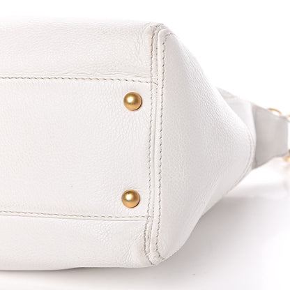 Chanel Grained Calfskin CC Shoulder Bag White 15 of 15