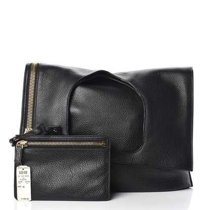 Tom Ford Grained Calfskin Large Alix Padlock Zip Shoulder Bag Black 3 of 12