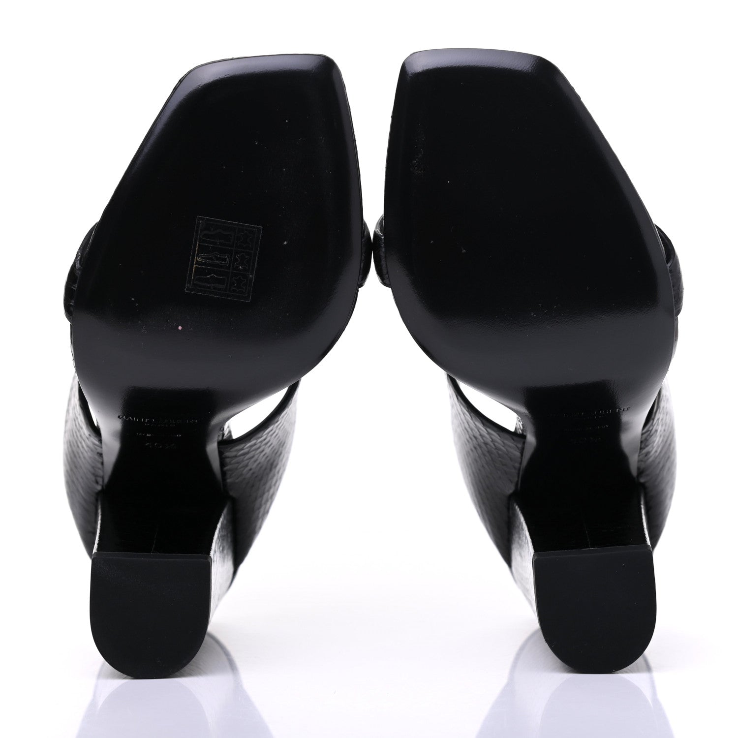 Saint Laurent Snakeskin Oak Mule Sandals 40.5 Black 5 of 12