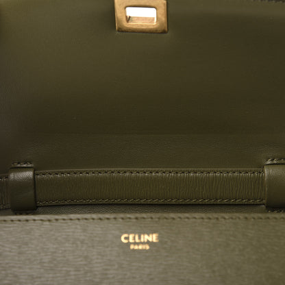 Celine Liege Calfskin Teen Classic Box Flap Bag Dark Olive 8 of 12