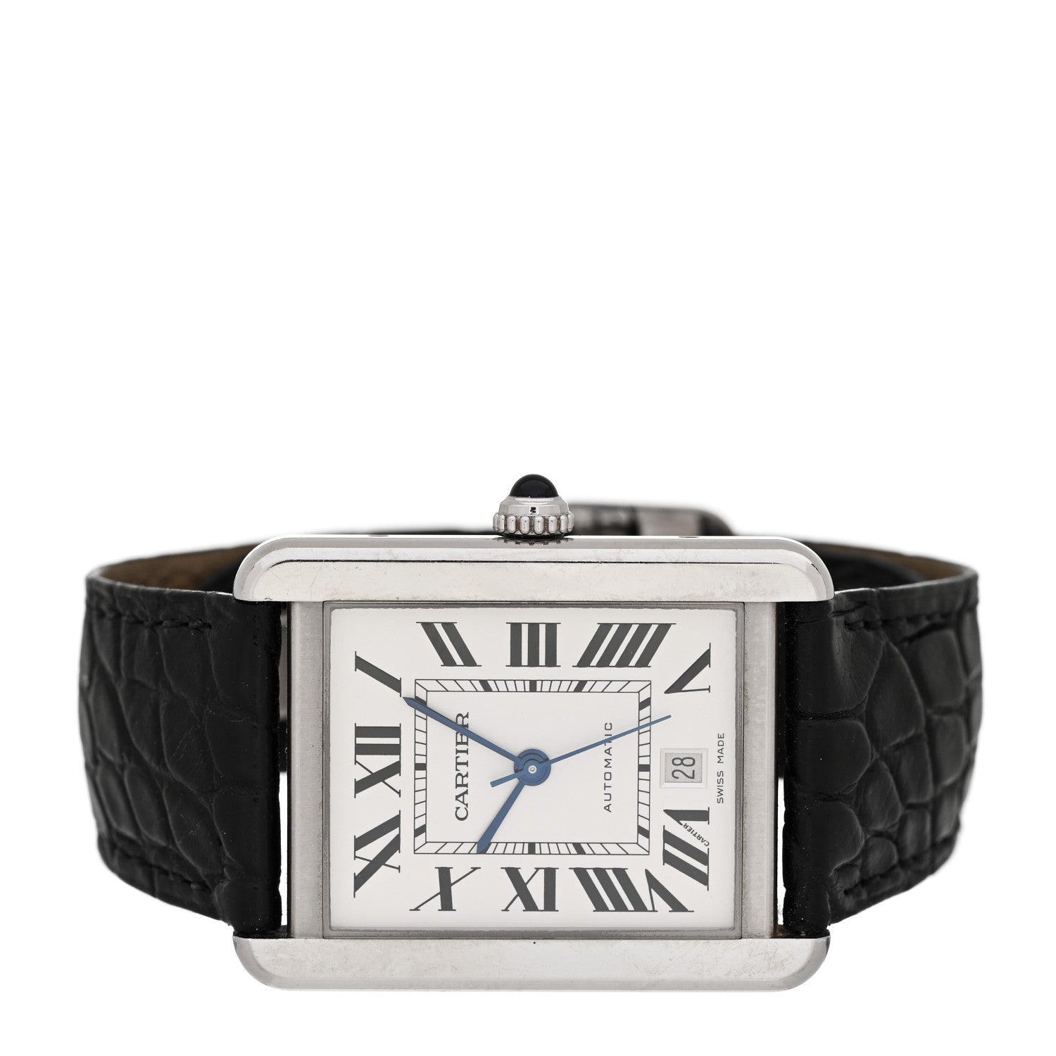Cartier Stainless Steel Alligator 31mm Tank Solo Automatic Watch 2 of 6