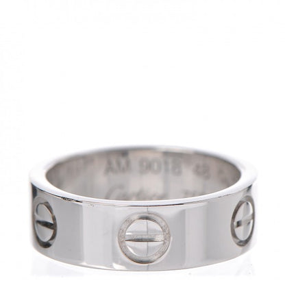 Cartier 18K White Gold 5.5mm LOVE Ring 48 4.5 1 of 5