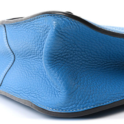 Hermes Taurillon Clemence Halzan 31 GM Bleu Zanzibar 11 of 11