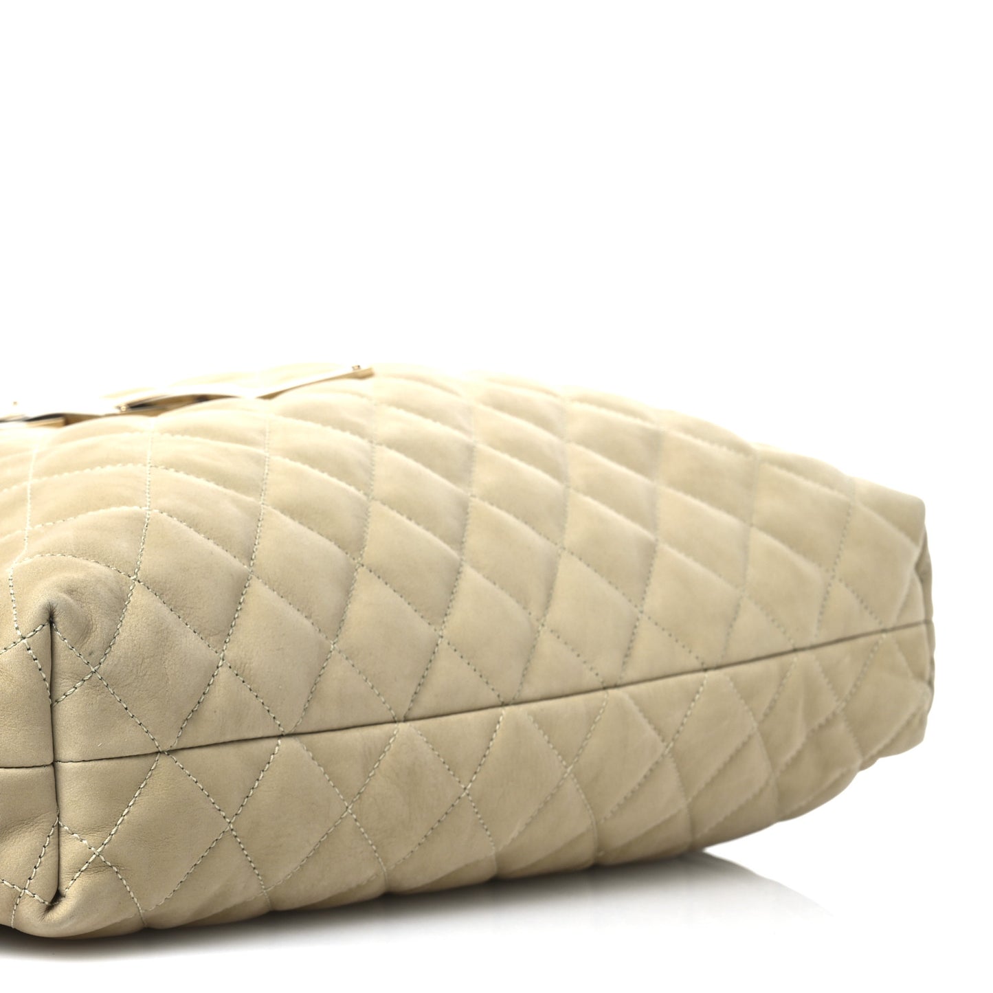 Nubuck Suede Quilted Maxi Icare Shopping Tote Beige