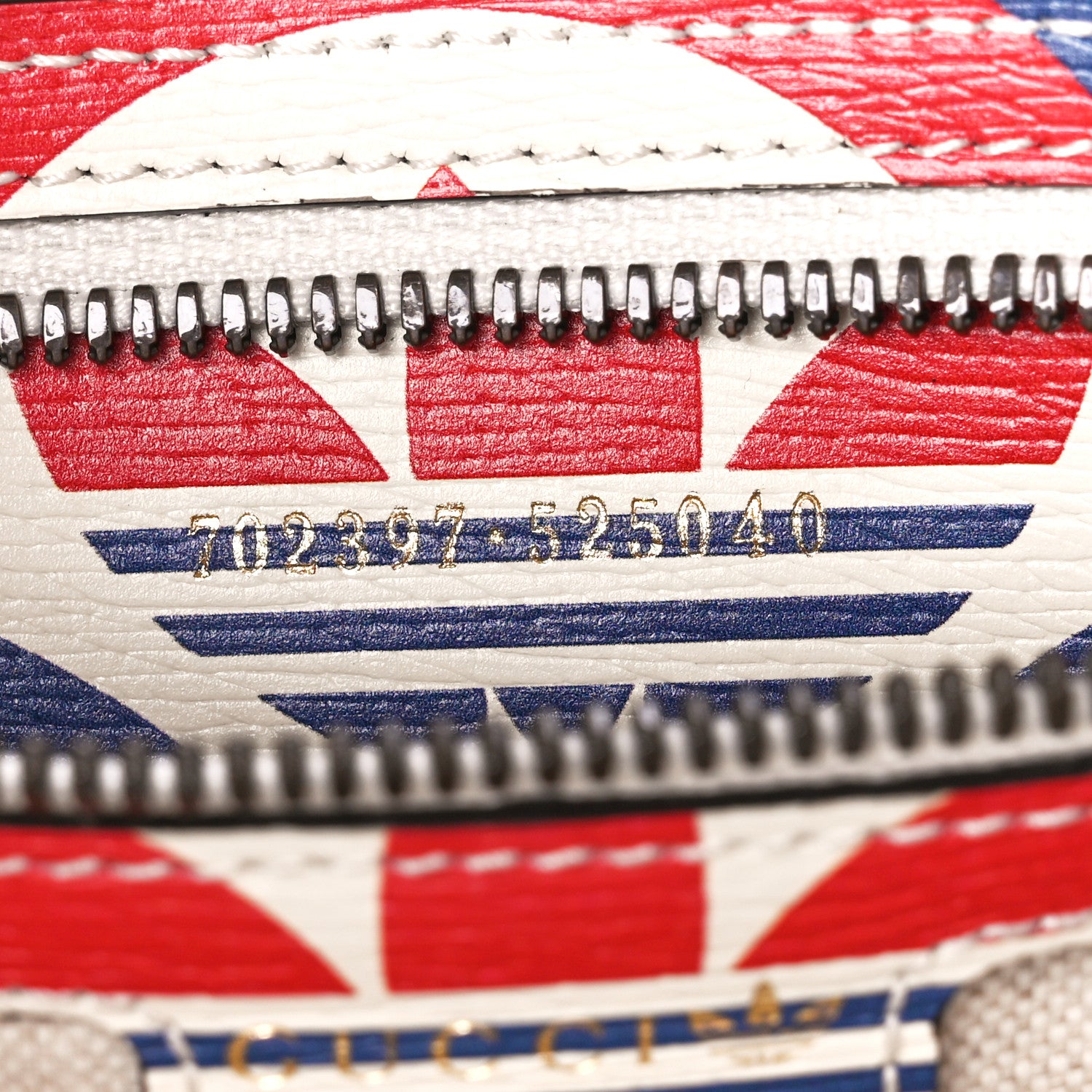 Gucci X ADIDAS Shangai Calfskin Web Trefoil Interlocking G Mini Duffle Bag Red White Blue 7 of 11