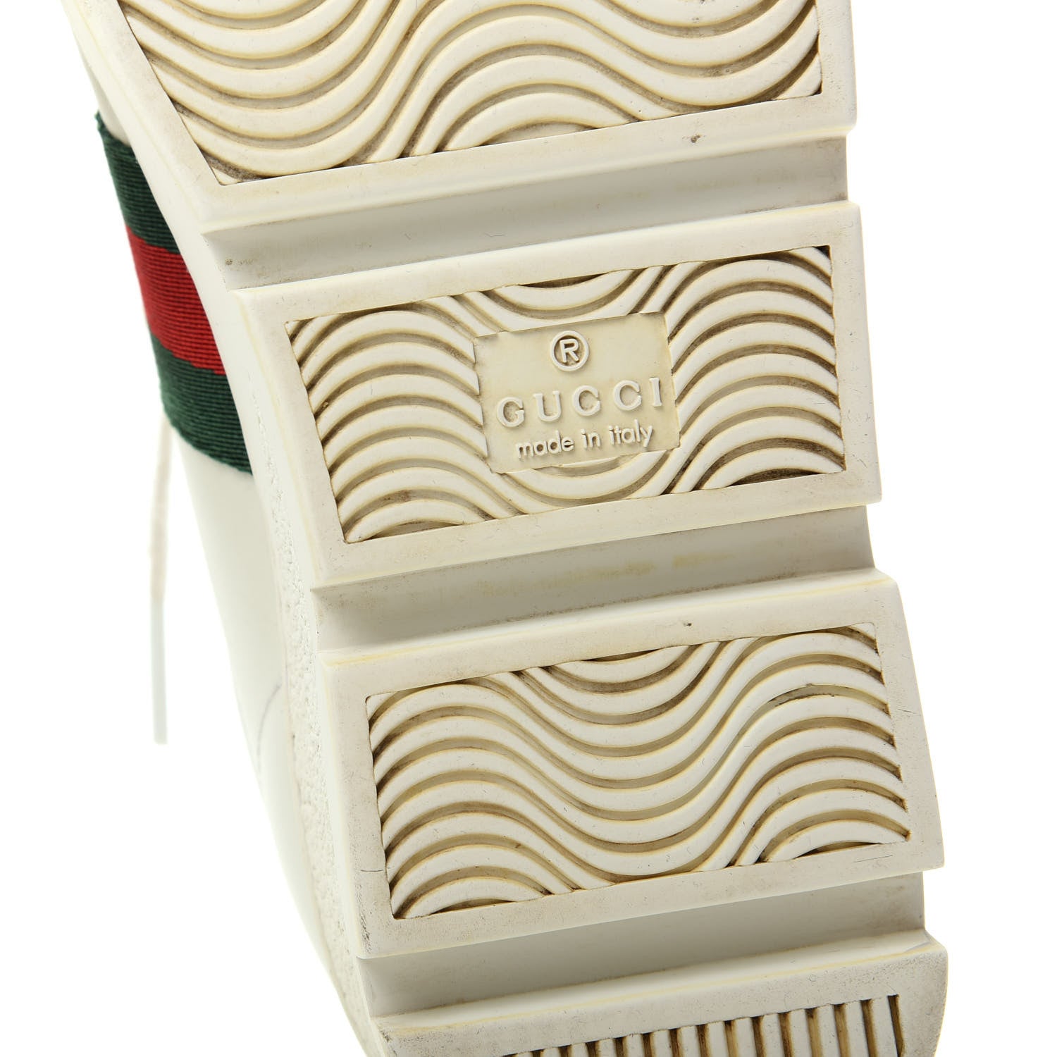 Gucci Calfskin Web Bee Embroidered Womens Ace Platform Sneakers 36 White 9 of 10