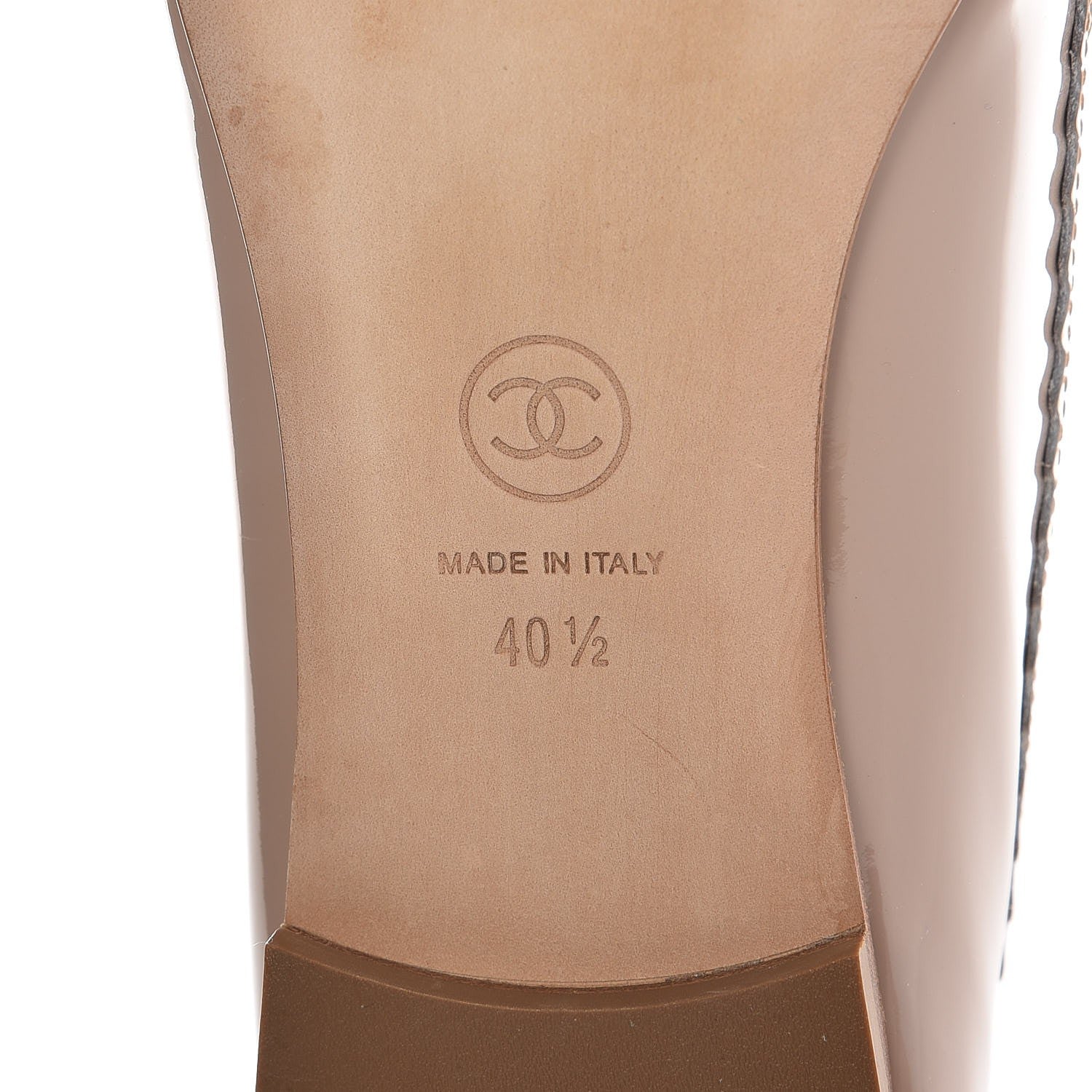Chanel Patent Calfskin CC Mocassin Loafers 40.5 Beige 6 of 9