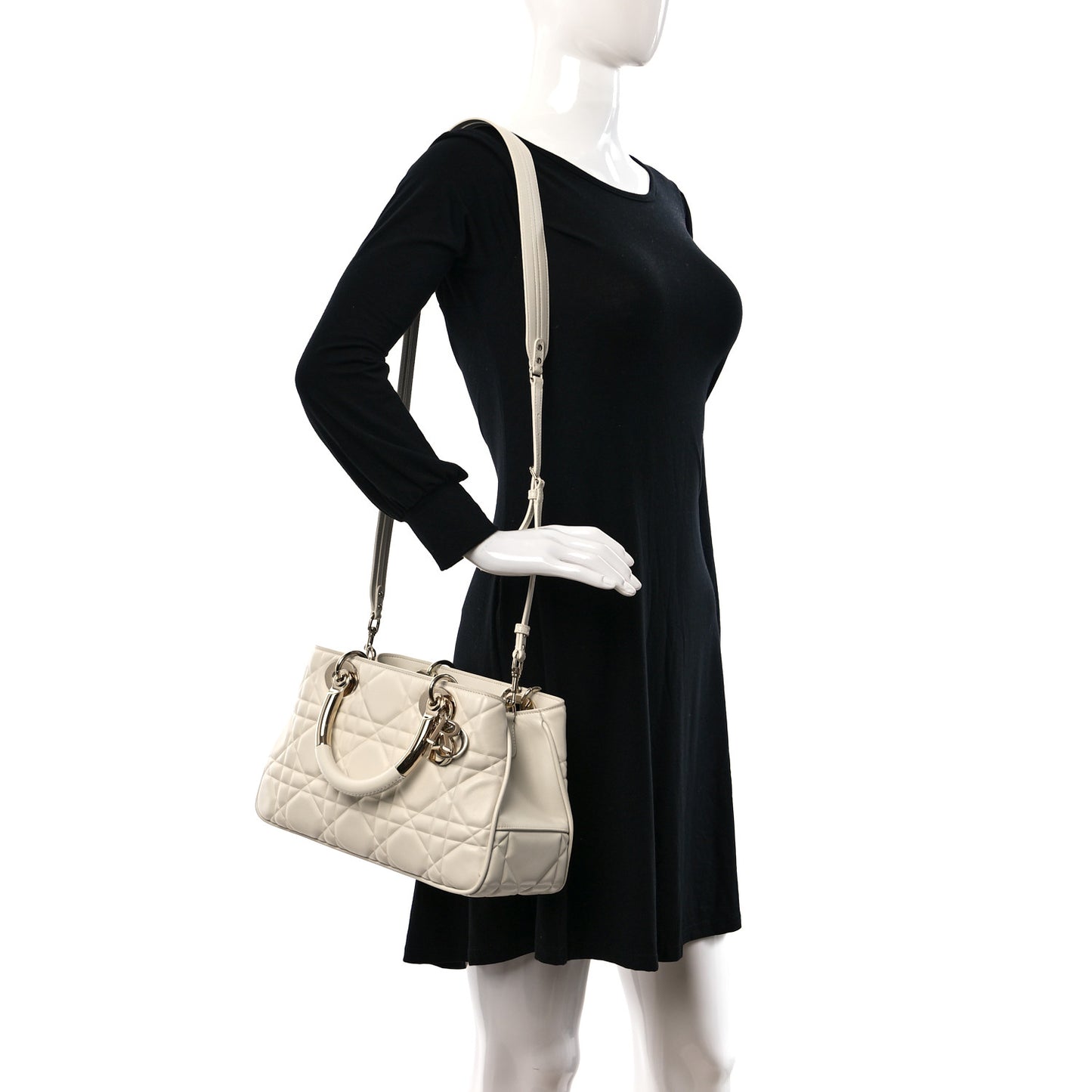 Calfskin Cannage Medium The Lady 95.22 White