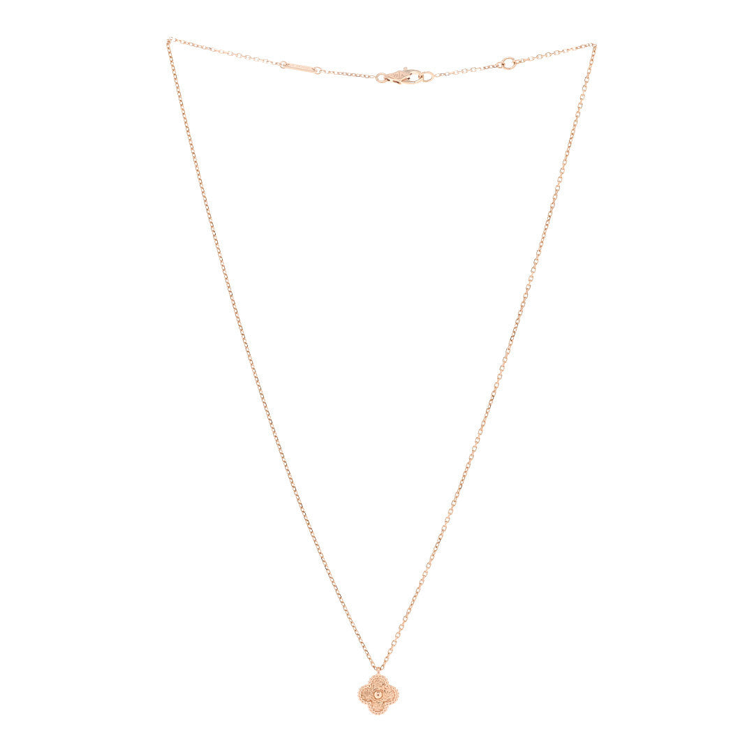 18K Rose Gold Sweet Alhambra Pendant Necklace