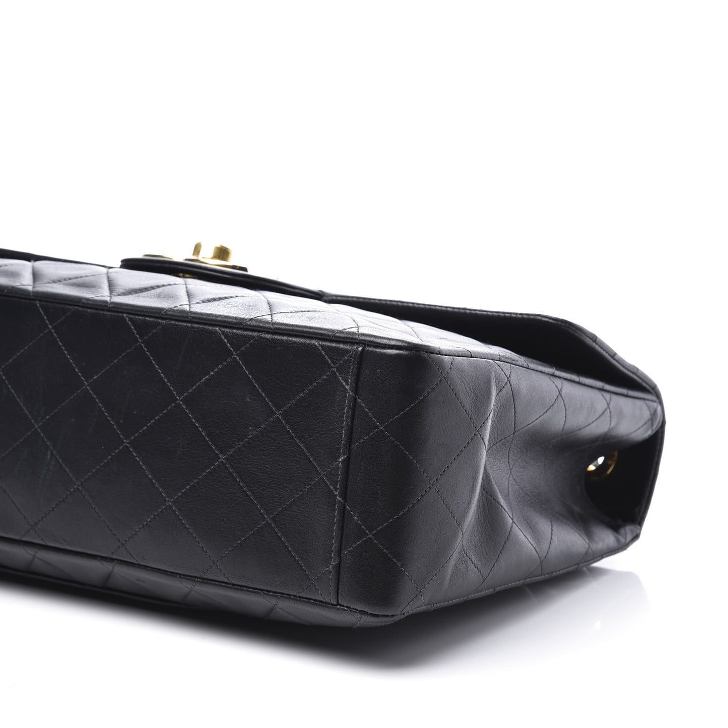 Lambskin Quilted XL Jumbo Single Flap Black