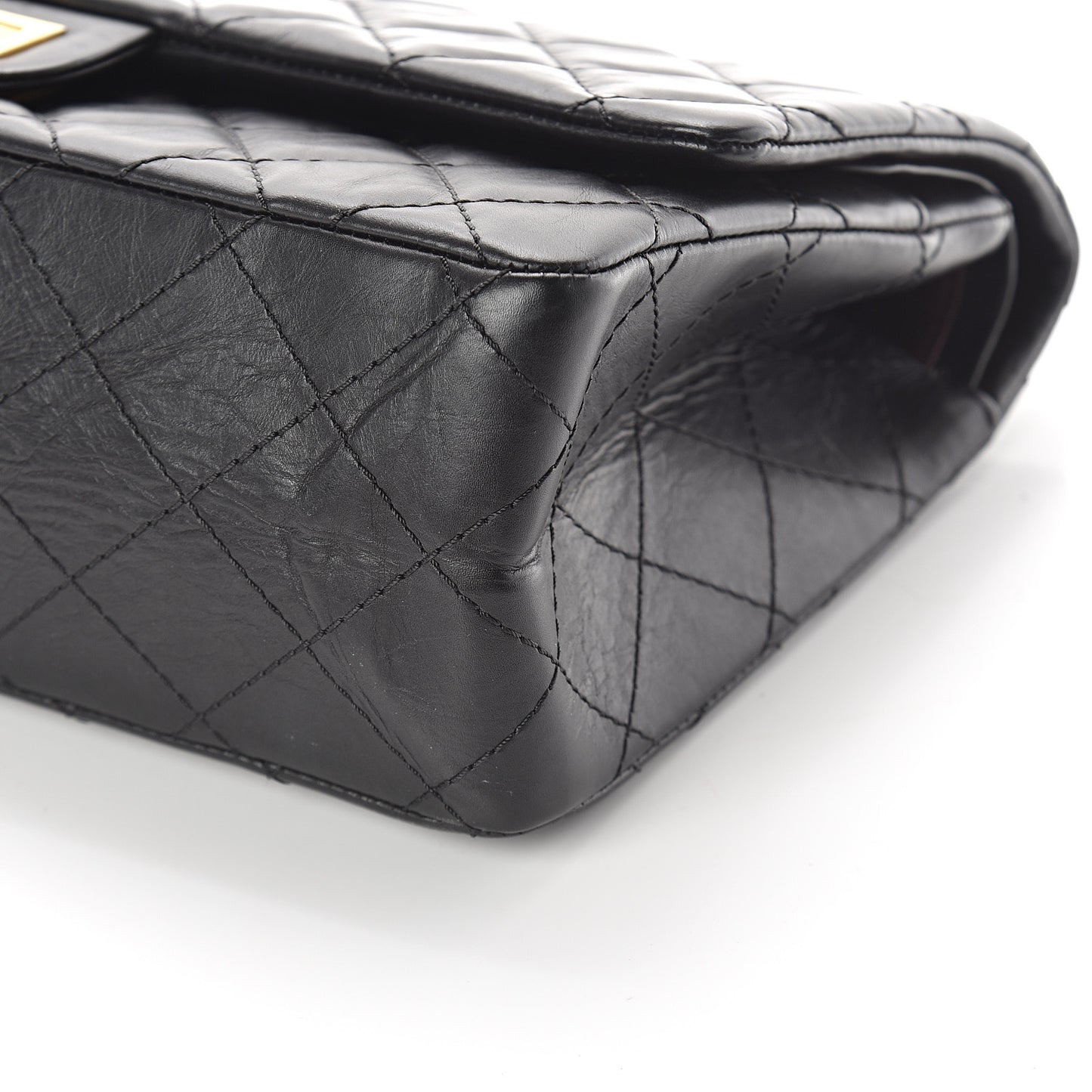 Aged Calfskin Quilted 2.55 Reissue 226 Flap Black