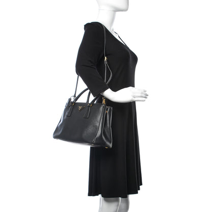 Prada Saffiano Small Galleria Double Zip Tote Black 2 of 30