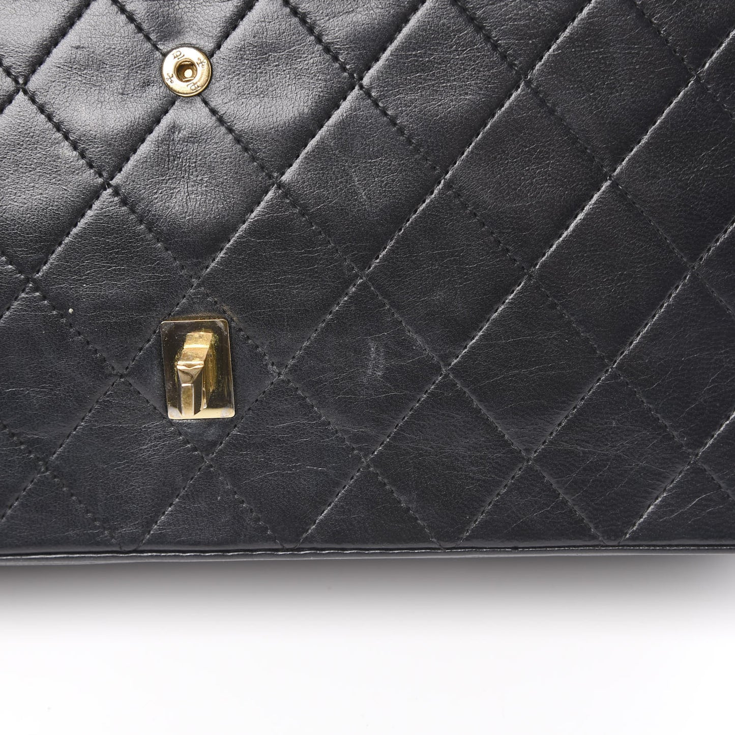Lambskin Quilted Medium Double Flap Black