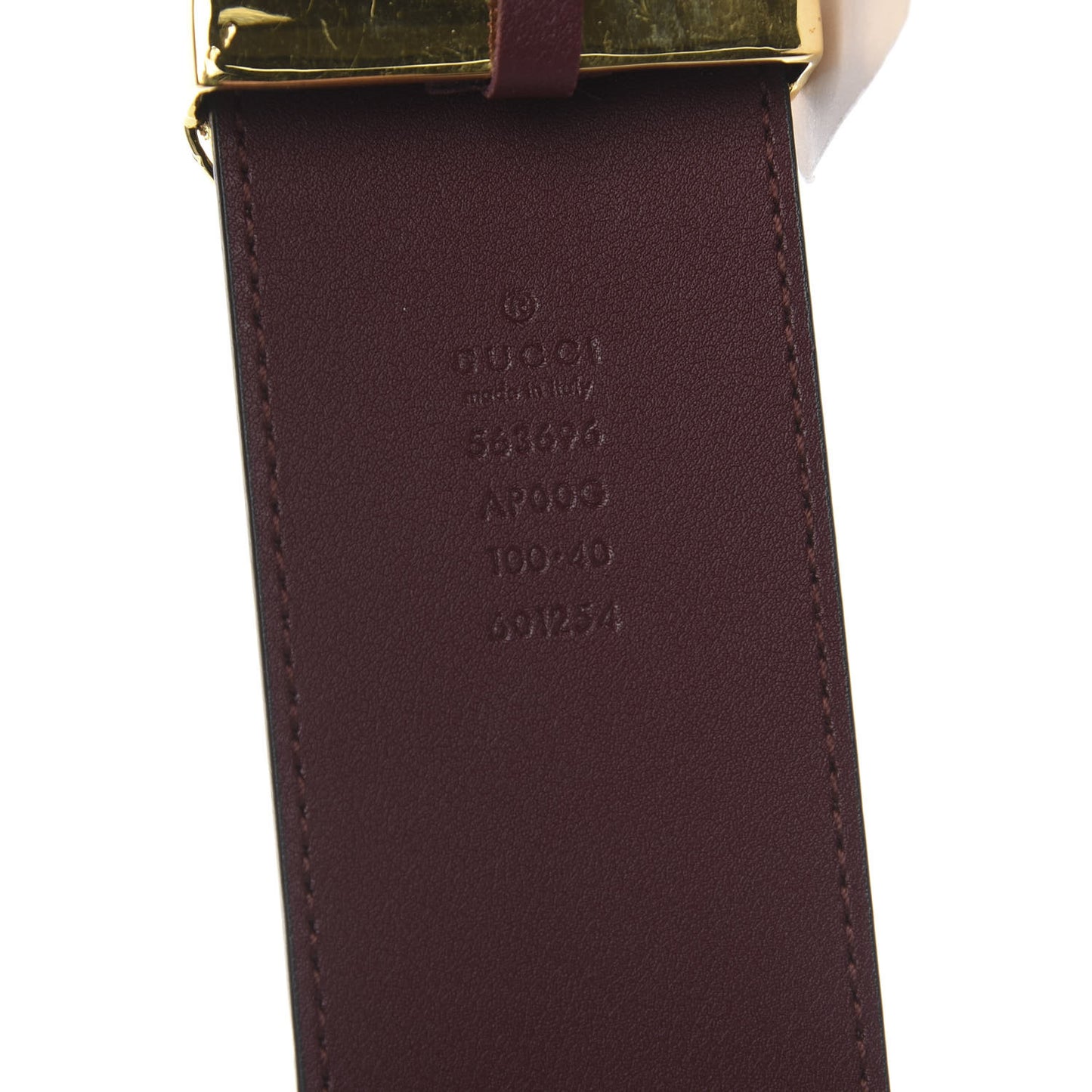 Calfskin Lizard Double G 50mm Belt 100 40 Vintage Bordeaux
