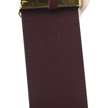 Gucci Calfskin Lizard Double G 50mm Belt 100 40 Vintage Bordeaux 3 of 5