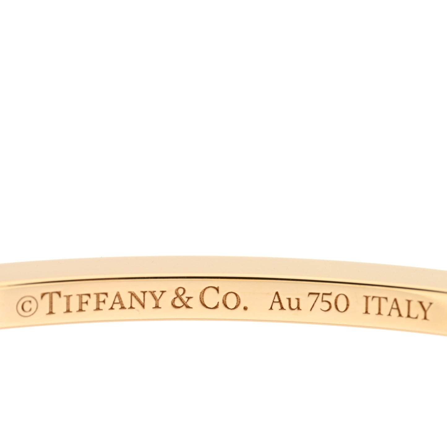 18K Yellow Gold Diamond T Hinged Wire Bangle Bracelet