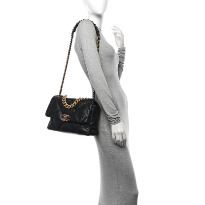 Chanel Goatskin Quilted Large Chanel 19 Flap Black 2 of 10