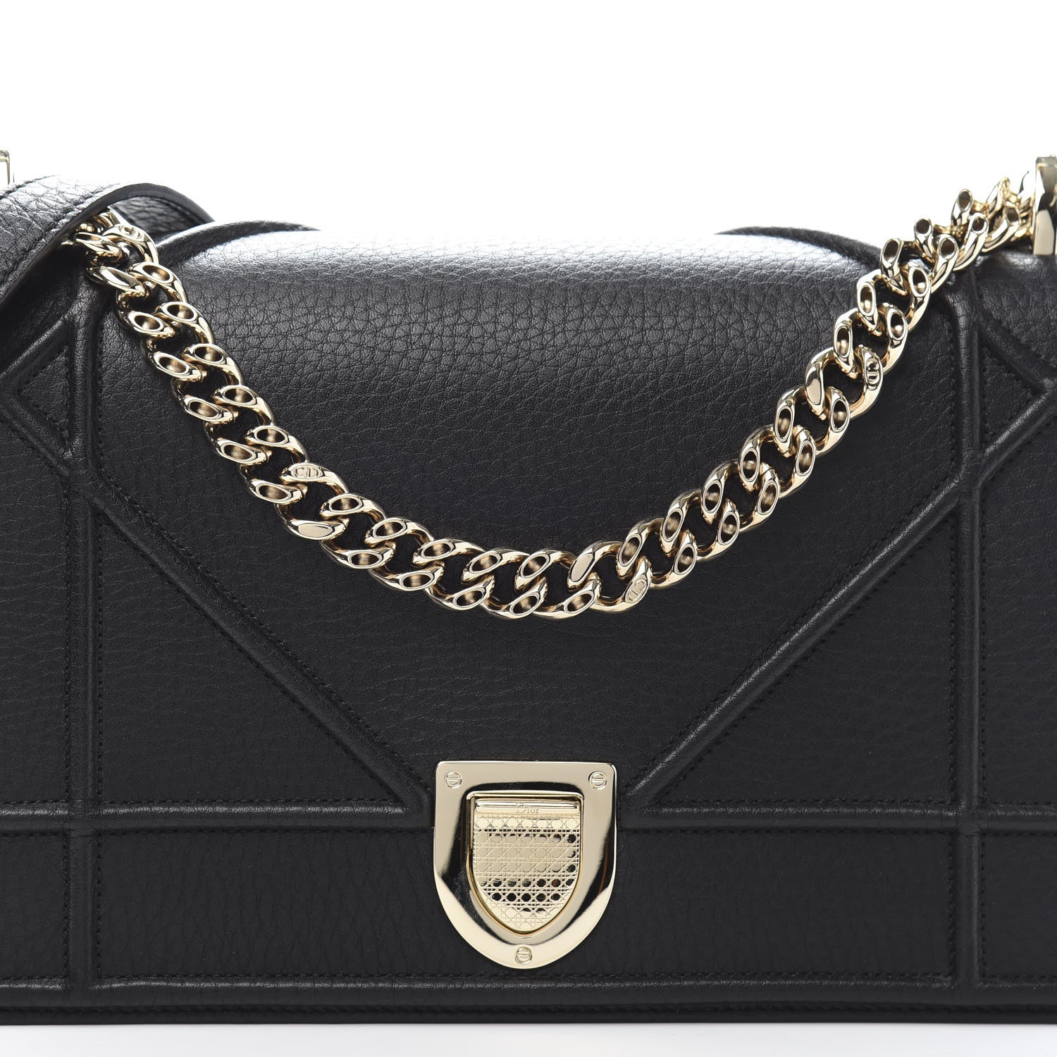 Christian Dior Grained Calfskin Medium Diorama Flap Bag Black 8 of 10