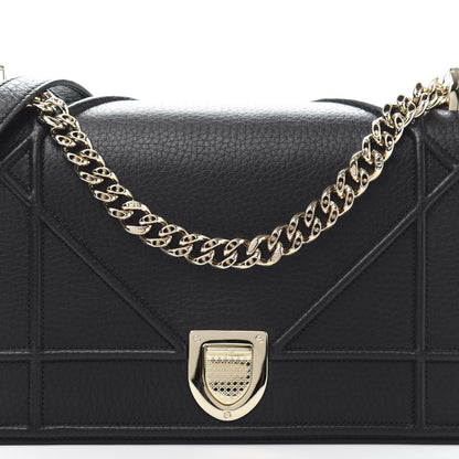 Christian Dior Grained Calfskin Medium Diorama Flap Bag Black 8 of 10