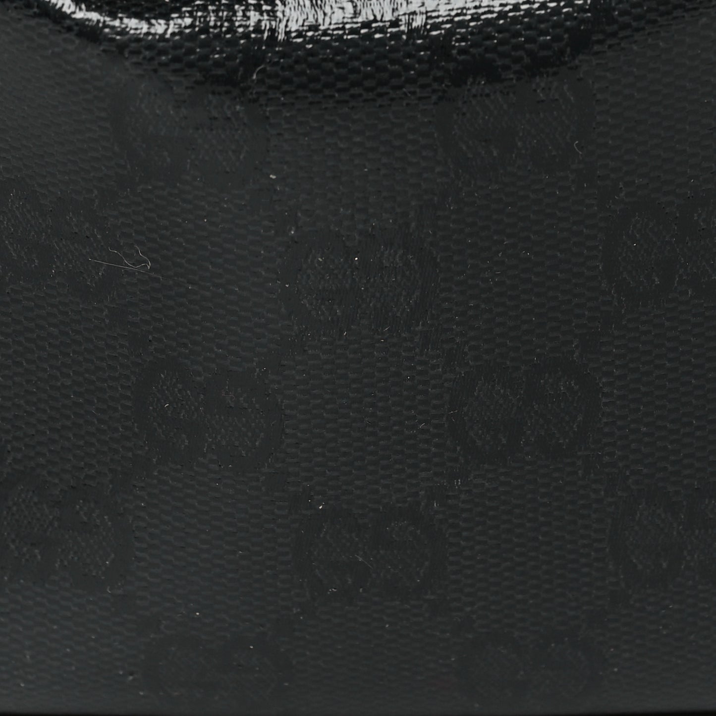 GG Supreme Monogram Textured Calfskin Web Small Attache Shoulder Bag Black