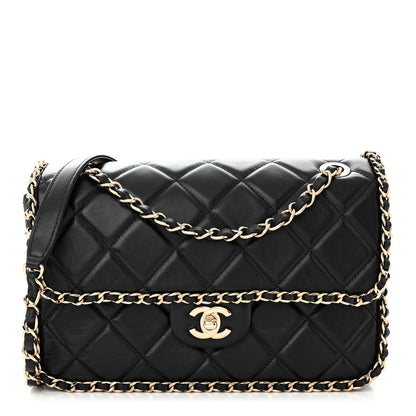 Chanel Crumpled Calfskin Medium Chain All Over Flap Black 1 of 10