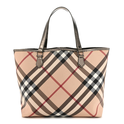 Burberry Supernova Check Stanton Tote Dark Nickel 3 of 15
