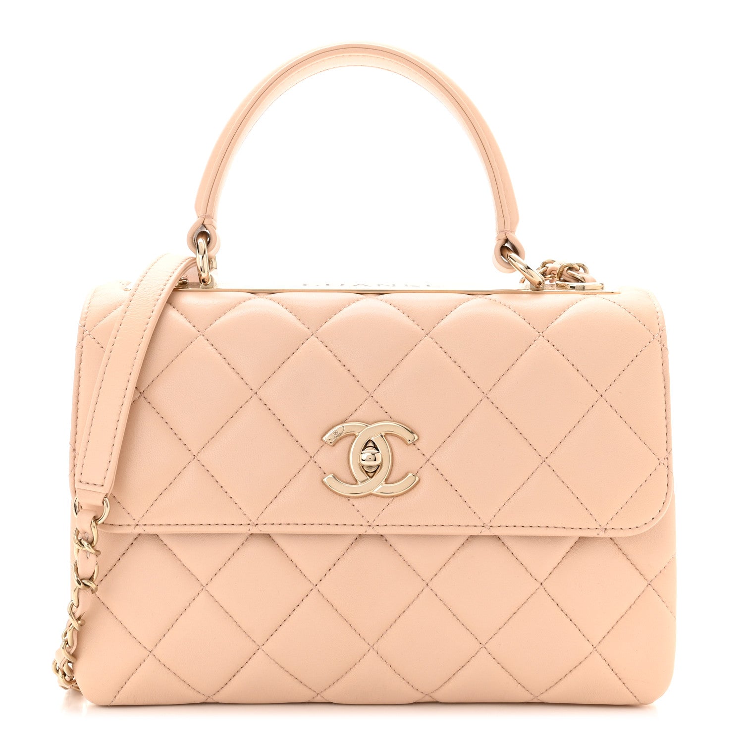 Chanel Lambskin Quilted Small Trendy CC Dual Handle Flap Bag Beige 1 of 10