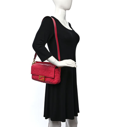 Fendi Nappa FF 1974 Embossed Baguette Lampone 2 of 9