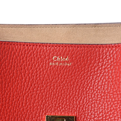 Chloe Grained Lambskin Drew Shoulder Bag Plaid Red 8 of 10