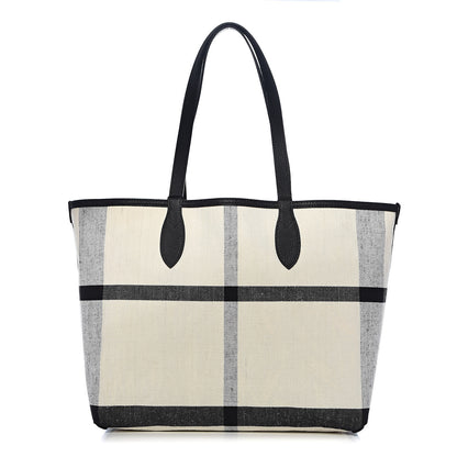 Burberry Coated Canvas Medium Reversible Doodle Tote White Black 1 of 15