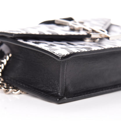 Saint Laurent Calfskin Monogram Leopard Print Mini Candy Crossbody Black White 5 of 12