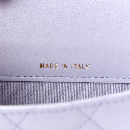 Chanel Lambskin Quilted Top Handle Flap Coin Purse With Chain Light Purple 7 of 10