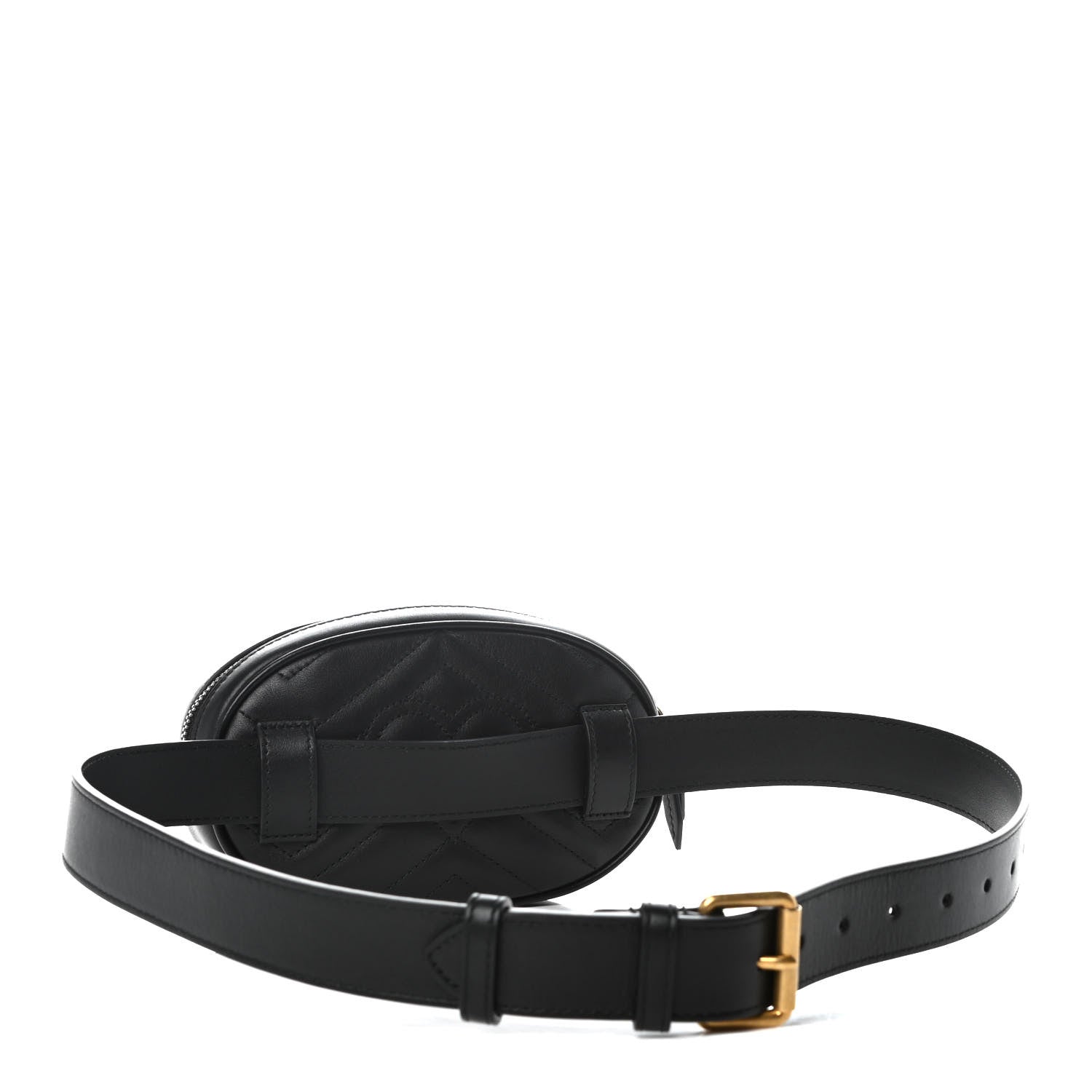 Gucci Calfskin Matelasse GG Marmont Belt Bag 85 34 Black 3 of 16