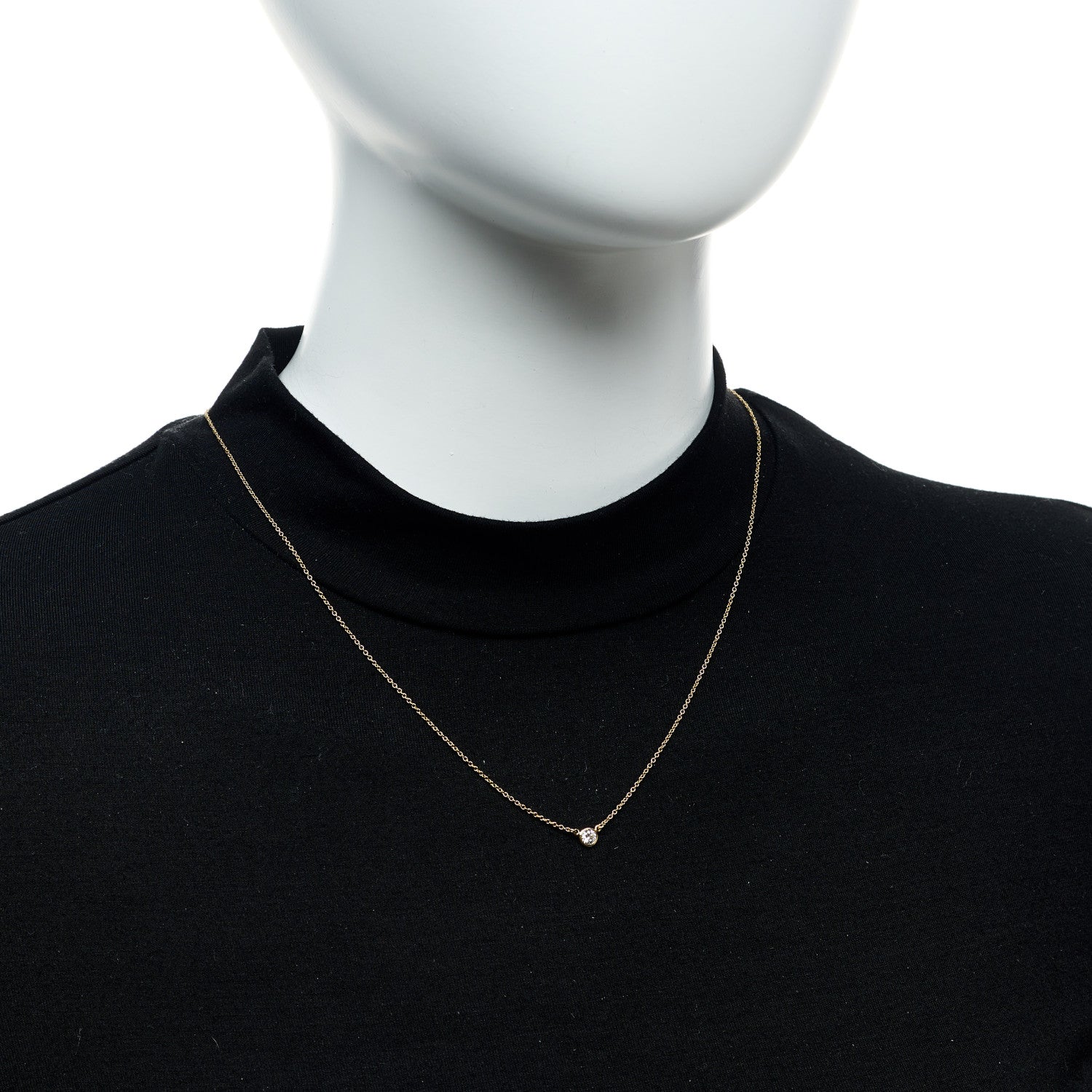 Tiffany 18K Yellow Gold Diamond .14ct Elsa Peretti Diamonds by the Yard Pendant Necklace 2 of 5