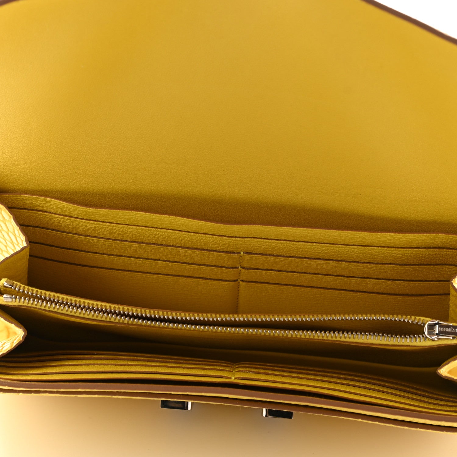 Hermes Matte Alligator Constance Long Wallet Jaune Ambre 6 of 10