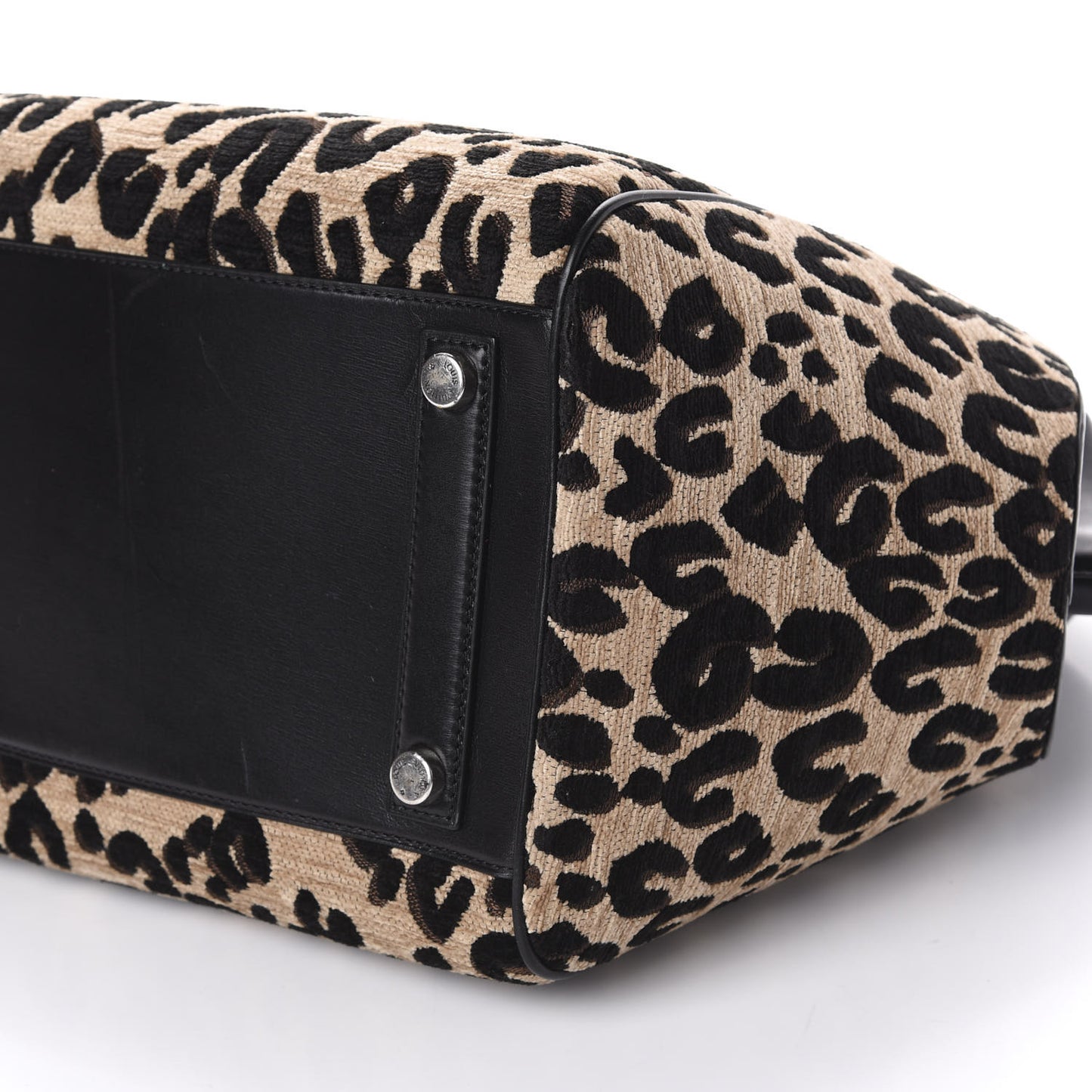 Jacquard Velvet Leopard Print Stephen Sprouse North South Bag Black