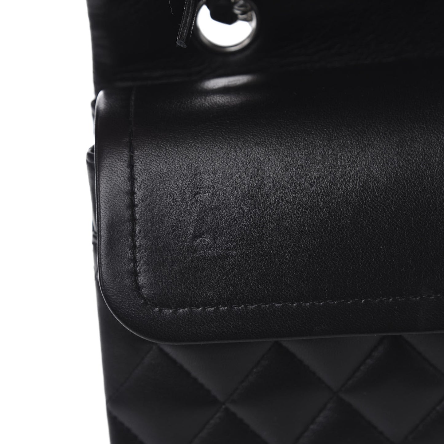 Lambskin Quilted Medium Double Flap Black