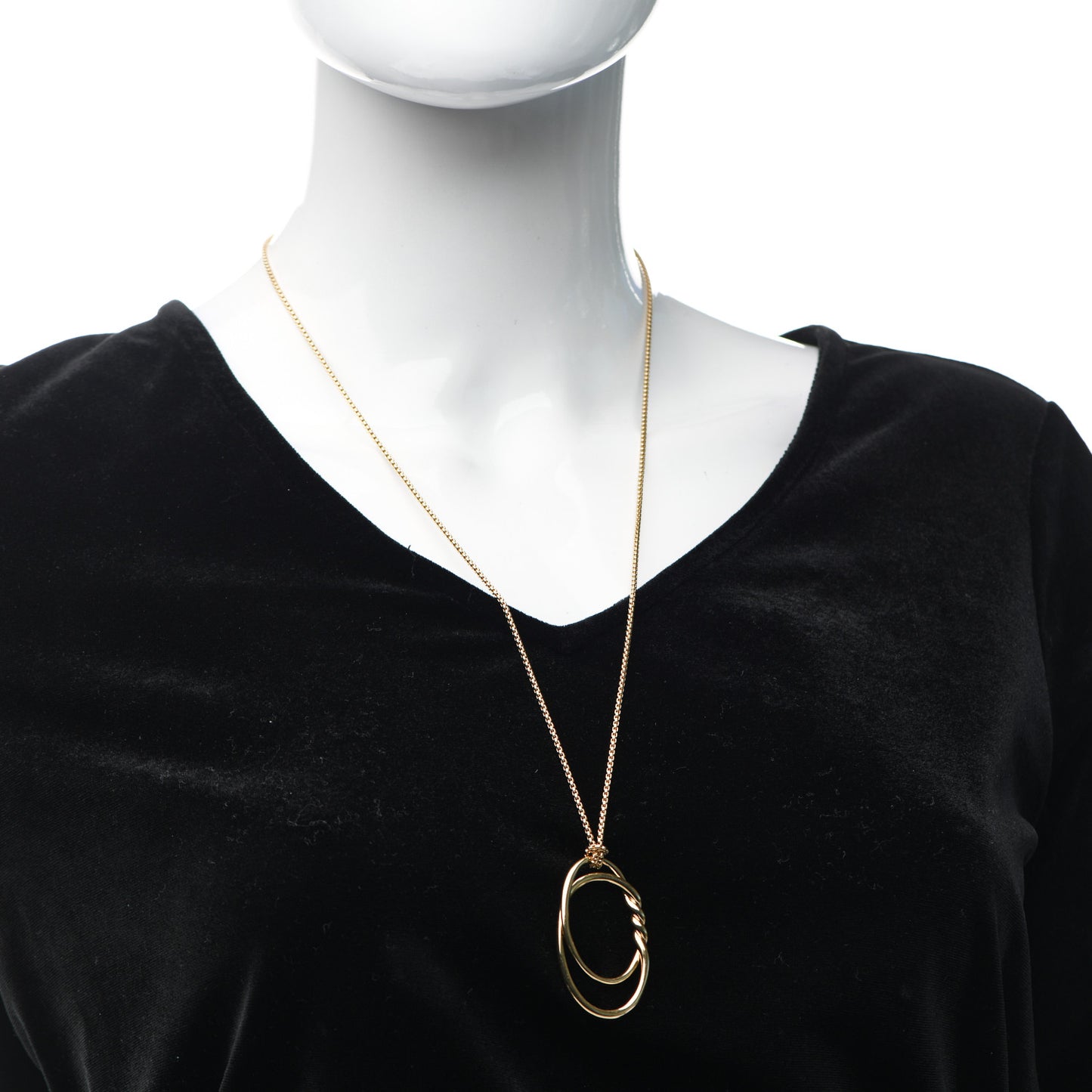18K Yellow Gold 47mm Continuance Pendant Necklace