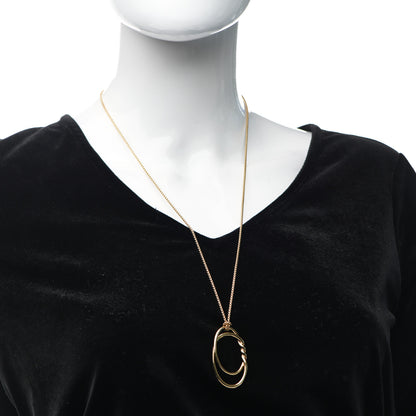 David Yurman 18K Yellow Gold 47mm Continuance Pendant Necklace 2 of 6