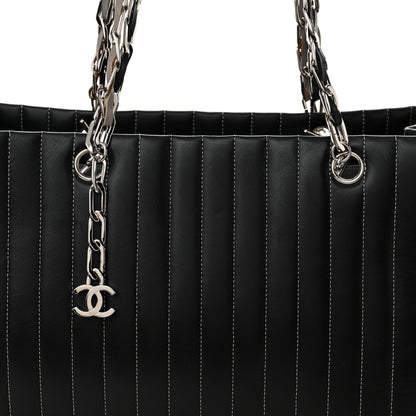 Chanel Lambskin Vertical Quilted Large Mademoiselle Tote Black 8 of 10