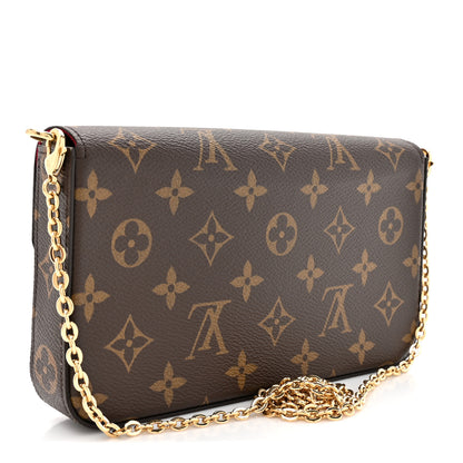 Louis Vuitton Monogram Pochette Felicie Chain Wallet Fuchsia 4 of 11