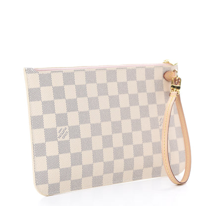 Louis Vuitton Damier Azur Neverfull MM GM Pochette Rose Ballerine 2 of 6