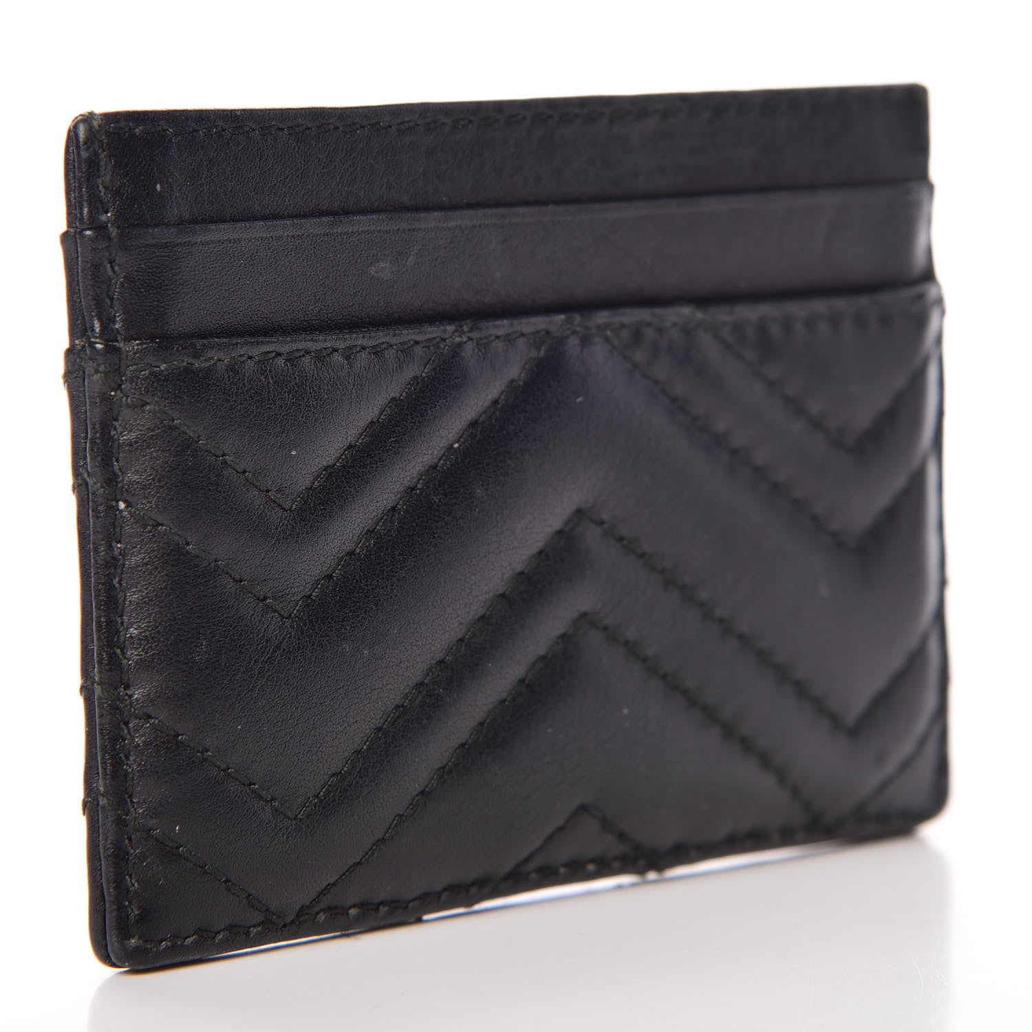 Gucci Calfskin Matelasse GG Marmont Card Holder Black 3 of 9